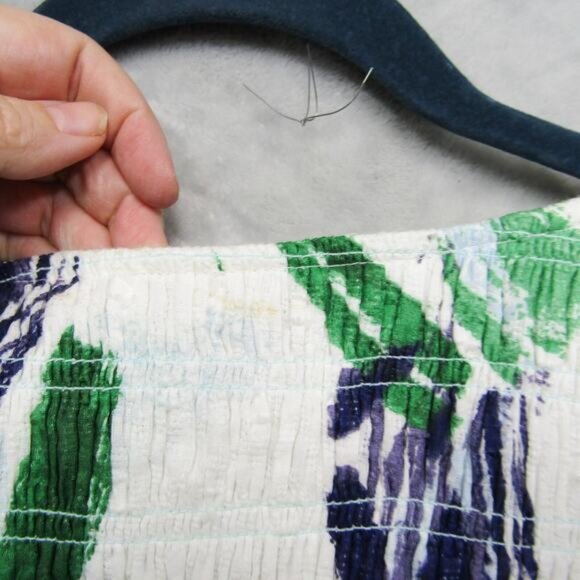 Anthropologie Midi Dress Womens Medium The Peregrine Green Blue Tiered - Picture 16 of 16